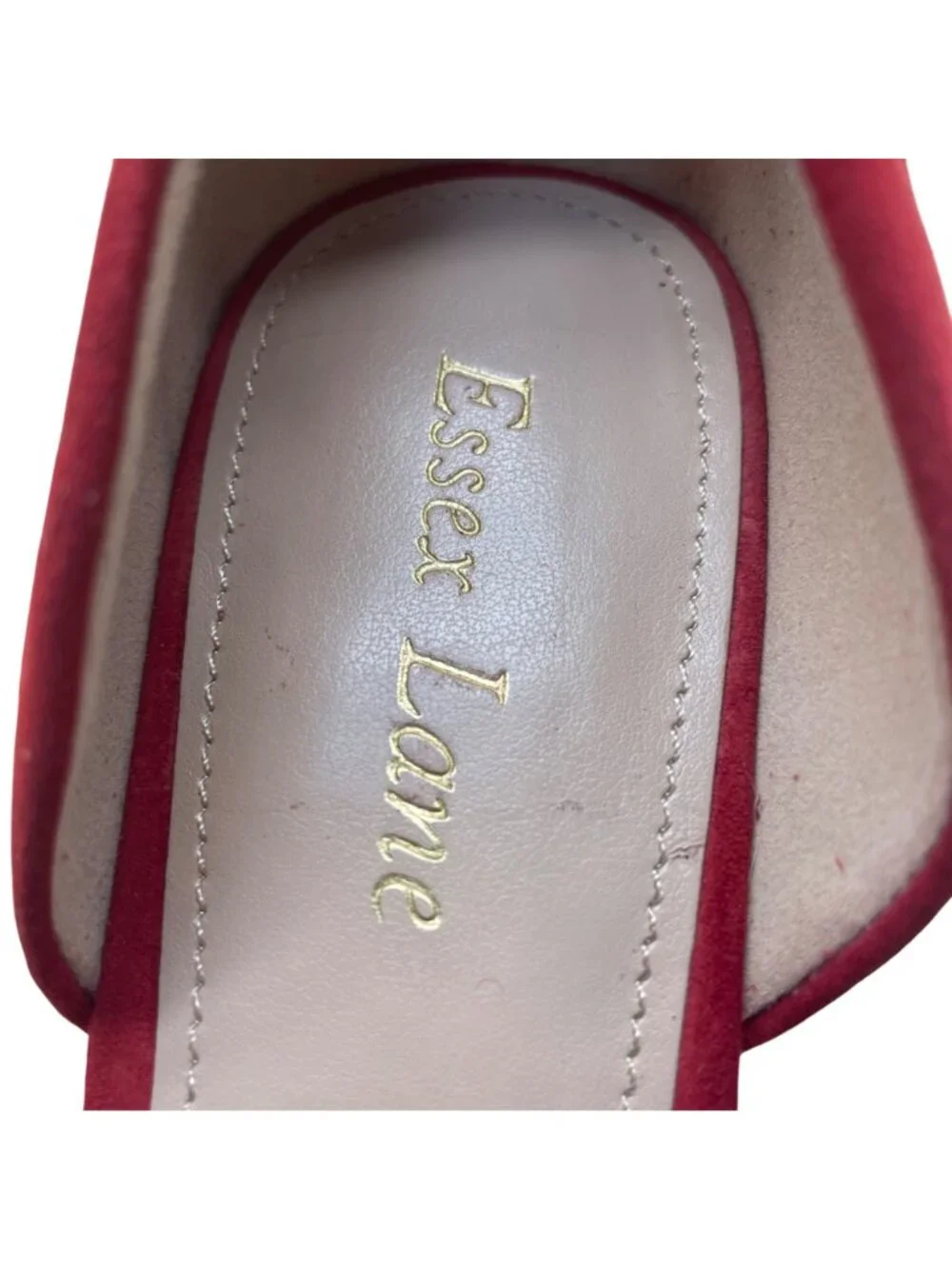 Essex Lane Women's Red Suede Pointed Toe Dakota D'Orsay Style Heels Size 7M